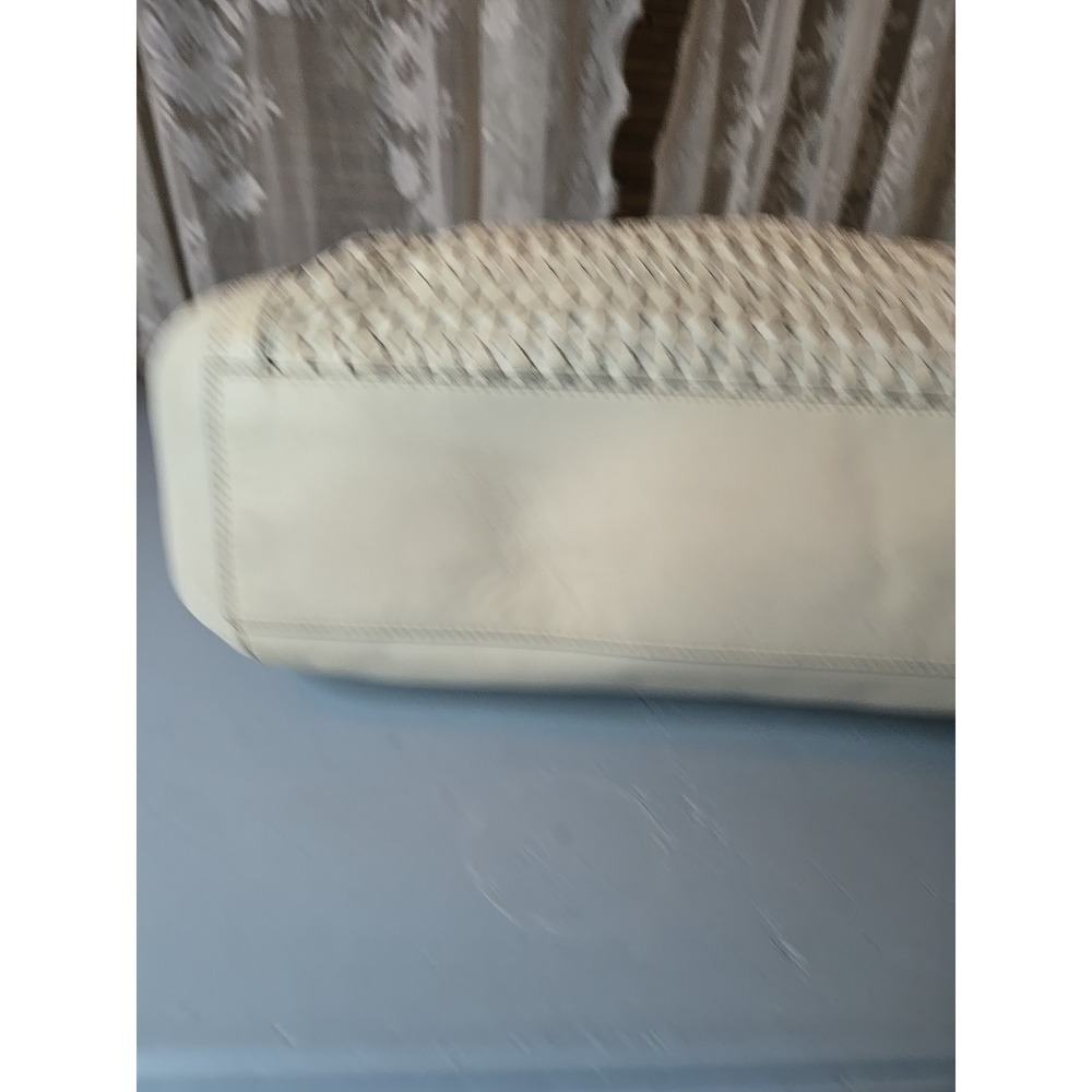 Vintage Coach white woven leather shoulder bag tassel turn lock large 2013 S1 - Picture 8 of 16